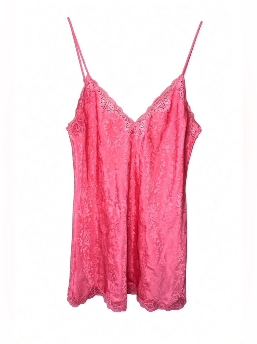 Vintage Victoria’s Secret Women's Pink Lace Trim Slip Nightgown Lingerie